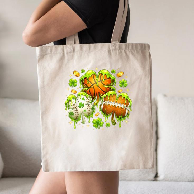 Shamrock Basketball Baseball Drip St Patrick's Day Boys Men Canvas Tote Bag Shamrock Basketball Baseball Drip St Patrick's Day Boys Men Canvas Tote Bag