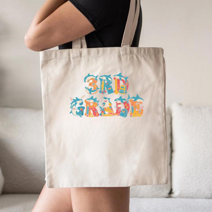Shark Third Grade Back To School Kids Boys Girls Canvas Tote Bag Shark Third Grade Back To School Kids Boys Girls Canvas Tote Bag