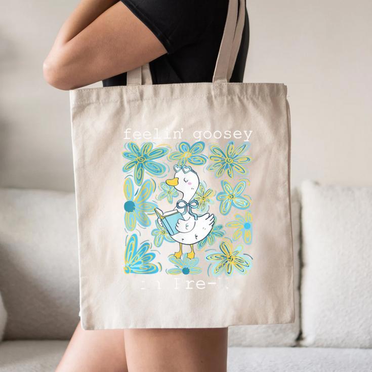 Silly Goose Back To School Feelin’ Goosey Pre-K Canvas Tote Bag Silly Goose Back To School Feelin’ Goosey Pre-K Canvas Tote Bag