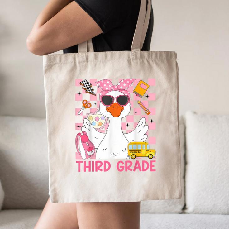 Silly Goose Third Grade Grade Back To School Coquette Girly Canvas Tote Bag Silly Goose Third Grade Grade Back To School Coquette Girly Canvas Tote Bag