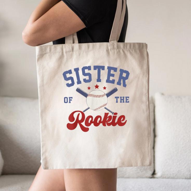 Sister Of Rookie 1st Birthday Baseball Boy Family Matching Canvas Tote Bag