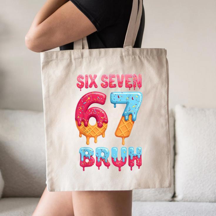 Six Seven Bruh 67 Ice Cream Drip Baseball For Men Women Kids Canvas Tote Bag Six Seven Bruh 67 Ice Cream Drip Baseball For Men Women Kids Canvas Tote Bag