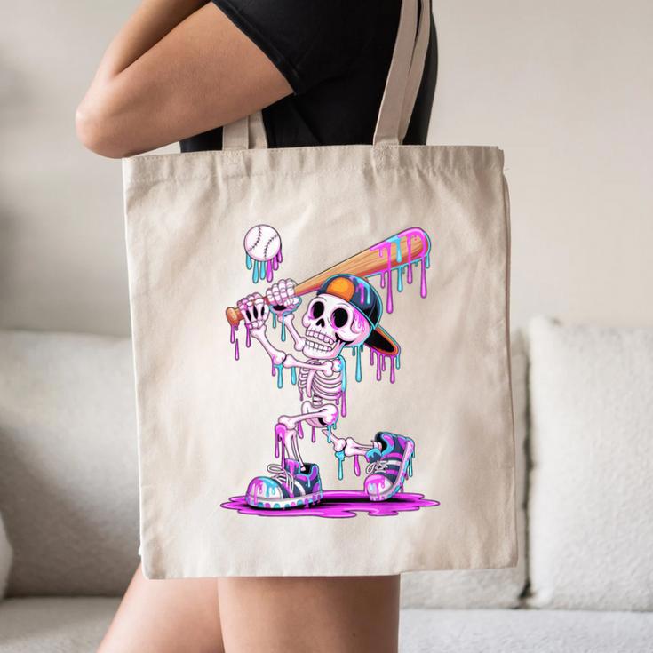 Skeleton Baseball Drip Boys Youth Kids Halloween Canvas Tote Bag Skeleton Baseball Drip Boys Youth Kids Halloween Canvas Tote Bag