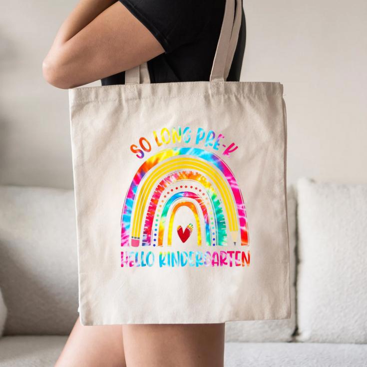 So Long Pre-K Hello Kindergarten Rainbow Back To School Canvas Tote Bag