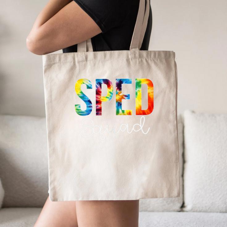Sped Squad For Work Tie Dye Back To School Appreciation Day Canvas Tote Bag
