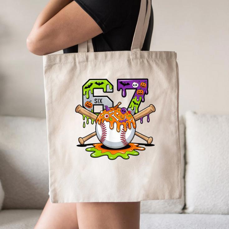 Spooky Halloween Baseball Ice Cream Dripping Six Seven 6 7 Canvas Tote Bag Spooky Halloween Baseball Ice Cream Dripping Six Seven 6 7 Canvas Tote Bag