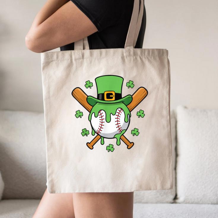 St Patricks Day Baseball Drip Ice Cream Baseball Home Plate Canvas Tote Bag St Patricks Day Baseball Drip Ice Cream Baseball Home Plate Canvas Tote Bag