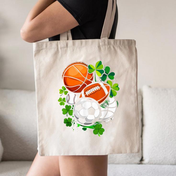 St Patricks Day Shamrock Basketball Baseball Football Soccer Canvas Tote Bag St Patricks Day Shamrock Basketball Baseball Football Soccer Canvas Tote Bag