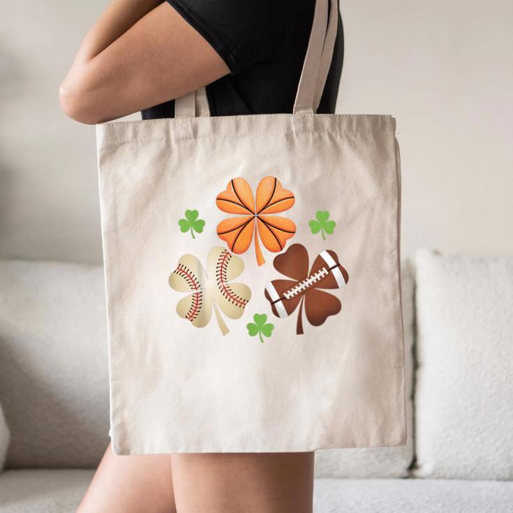 St Patricks Day Shamrock Basketball Baseball Irish Boys Men Canvas Tote Bag