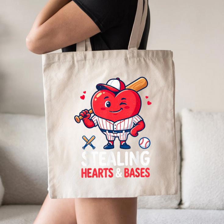 Stealing Hearts And Bases Baseball Player Valentine's Day Canvas Tote Bag Stealing Hearts And Bases Baseball Player Valentine's Day Canvas Tote Bag