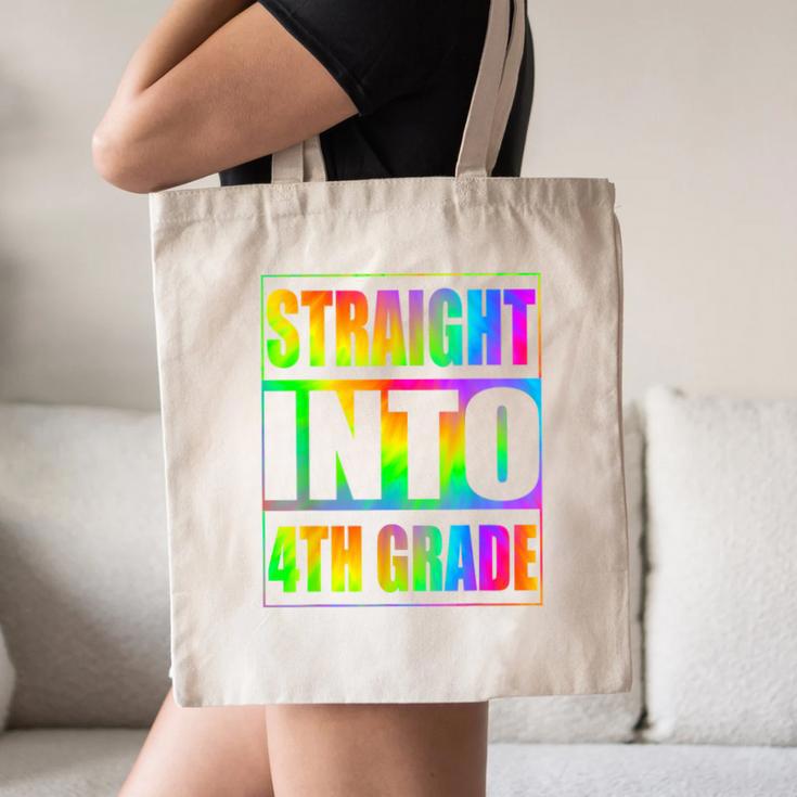 Straight Into 4th Grade Fourth Grade Back To School Canvas Tote Bag
