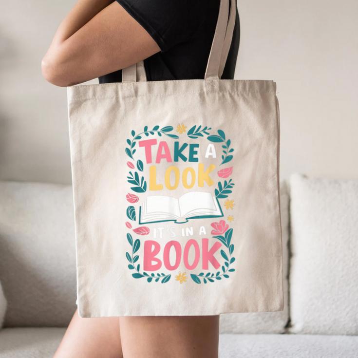 Student Take a Look It's In a Book Back To School Graphic Canvas Tote Bag Student Take a Look It's In a Book Back To School Graphic Canvas Tote Bag