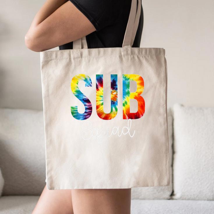 Sub Squad For Work Tie Dye Back To School Appreciation Day Canvas Tote Bag Sub Squad For Work Tie Dye Back To School Appreciation Day Canvas Tote Bag
