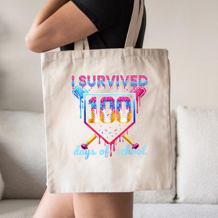 I Survived 100 Days Of School Baseball Boys Students Canvas Tote Bag I Survived 100 Days Of School Baseball Boys Students Canvas Tote Bag
