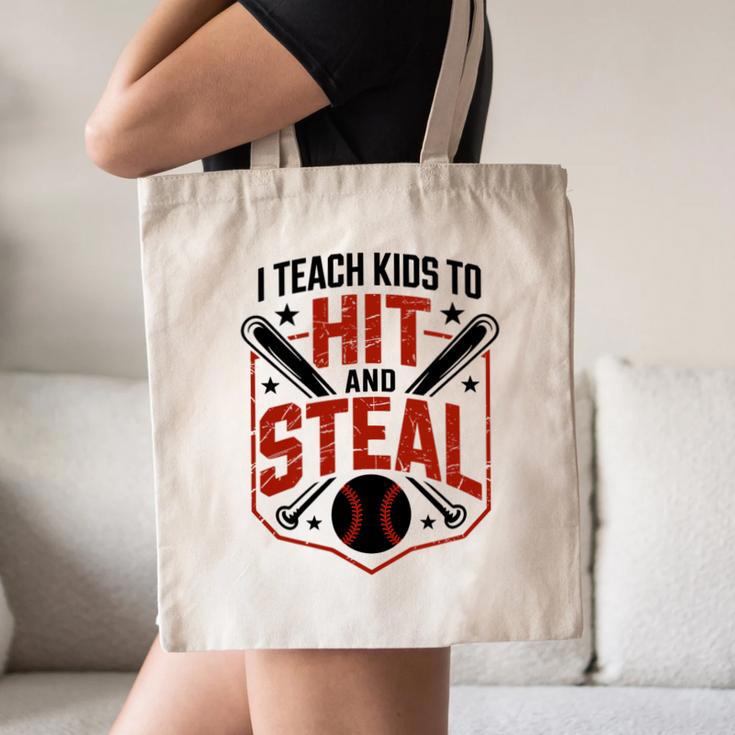 I Teach Kids To Hit And Steal Baseball Softball Coach Premium Tri-Blend Canvas Tote Bag I Teach Kids To Hit And Steal Baseball Softball Coach Premium Tri-Blend Canvas Tote Bag