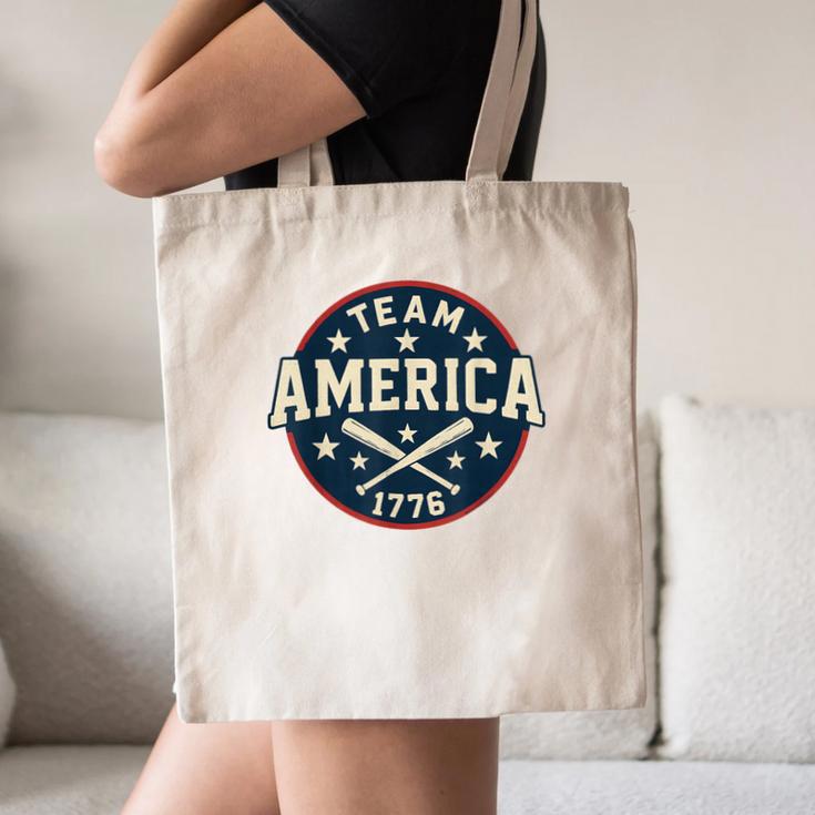 Team America 1776 4th Of July Patriotic Baseball Canvas Tote Bag Team America 1776 4th Of July Patriotic Baseball Canvas Tote Bag