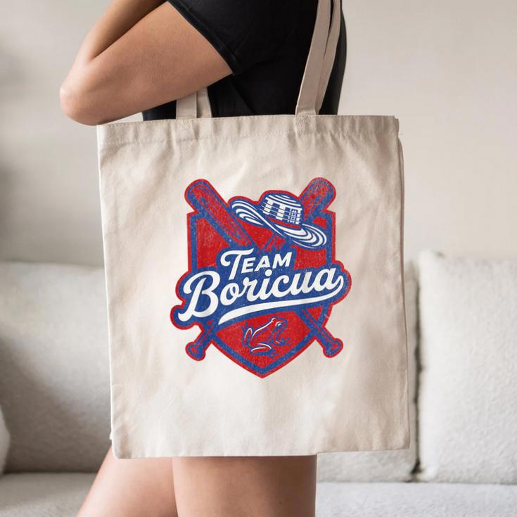 Team Boricua Puerto Rico Baseball Coqui Frog Pava Hat Fan Canvas Tote Bag