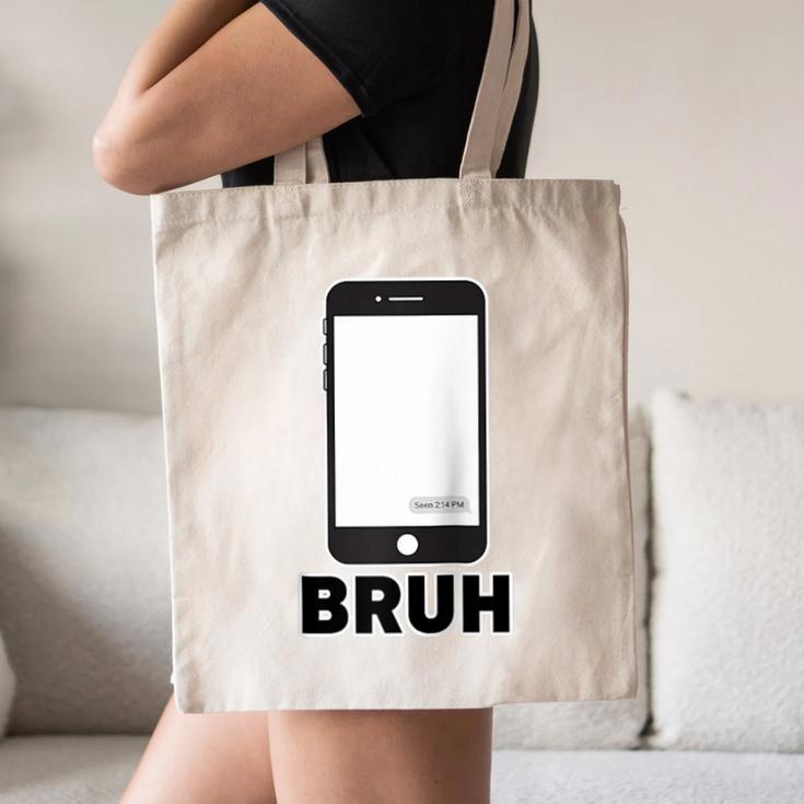 Texted First Bruh Seen Message Valentine's Day Humor Raglan Baseball Tee Canvas Tote Bag