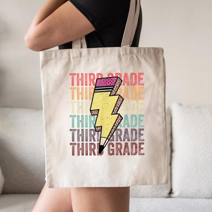 Third Grade Lightning Bolt Pencil 1st Day Of Back To School Canvas Tote Bag