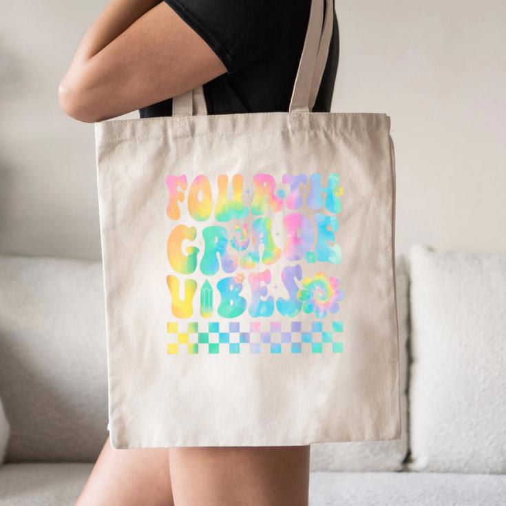Tie Dye 4th Grade Vibes Fourth Grade Retro Back To School Canvas Tote Bag Tie Dye 4th Grade Vibes Fourth Grade Retro Back To School Canvas Tote Bag
