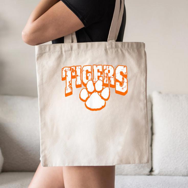 Tigers School Spirit Mascot Back To School Orange Canvas Tote Bag