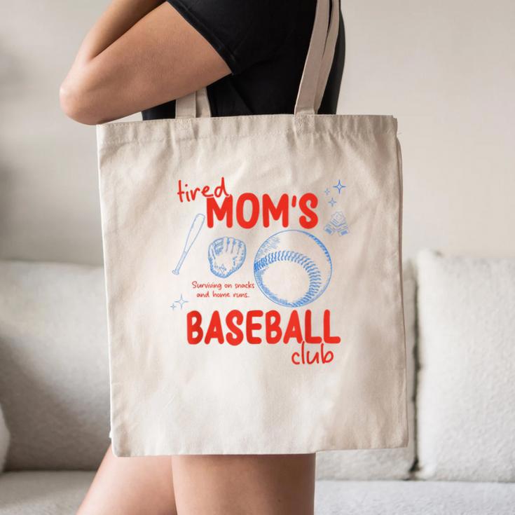 Tired Baseball Mom Club Baseball Mama Mother's Day Canvas Tote Bag