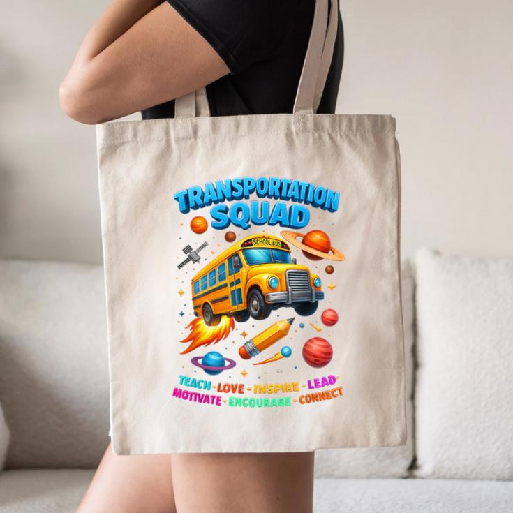 Transportation Squad School Bus Back To School Retro Canvas Tote Bag Transportation Squad School Bus Back To School Retro Canvas Tote Bag