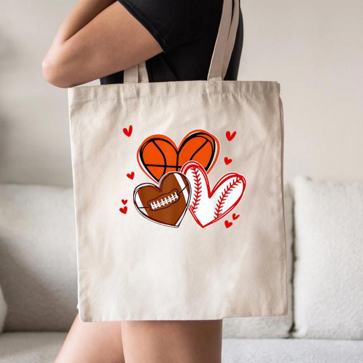Valentines Baseball Basketball Football Heart Boy Men Canvas Tote Bag Valentines Baseball Basketball Football Heart Boy Men Canvas Tote Bag