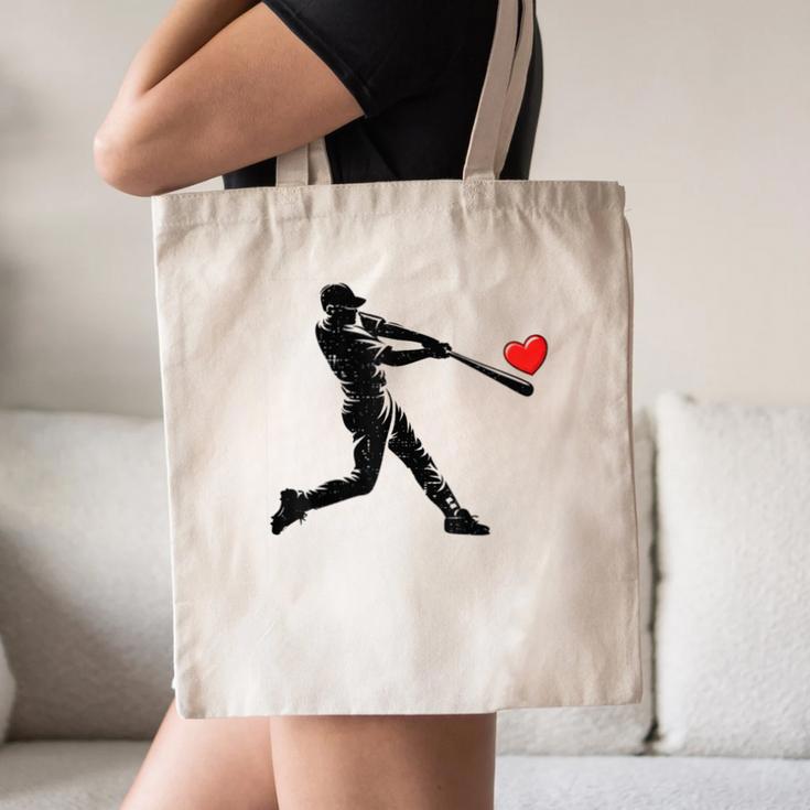 Valentines Day Baseball Batter Silhouette Heart Men Boys Kid Canvas Tote Bag Valentines Day Baseball Batter Silhouette Heart Men Boys Kid Canvas Tote Bag
