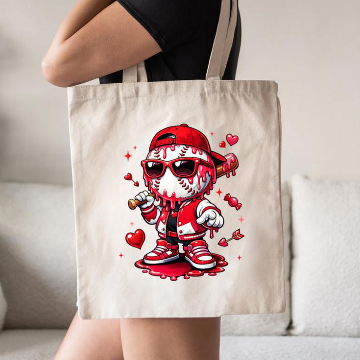 Valentines Day Baseball Drip Ice Cream For Boys Kids Teens Canvas Tote Bag