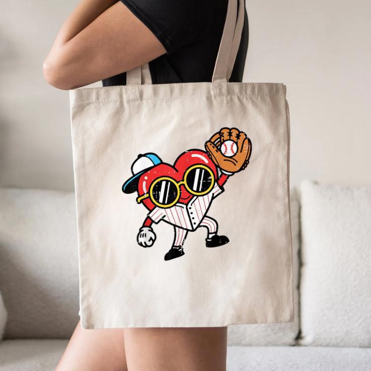 Valentines Day Baseball Heart Gloves Cute Boys Kid Youth Men Canvas Tote Bag Valentines Day Baseball Heart Gloves Cute Boys Kid Youth Men Canvas Tote Bag