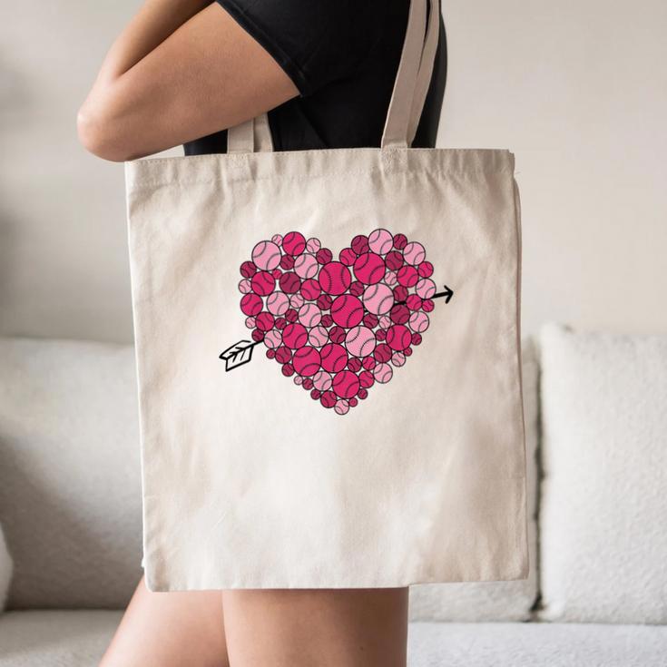 Valentine's Day Baseball Heart Softball Player Sports Lover Canvas Tote Bag Valentine's Day Baseball Heart Softball Player Sports Lover Canvas Tote Bag