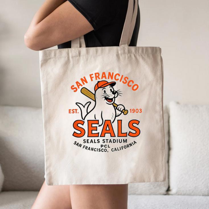 Vintage San Francisco Seals California Baseball Logo Canvas Tote Bag Vintage San Francisco Seals California Baseball Logo Canvas Tote Bag
