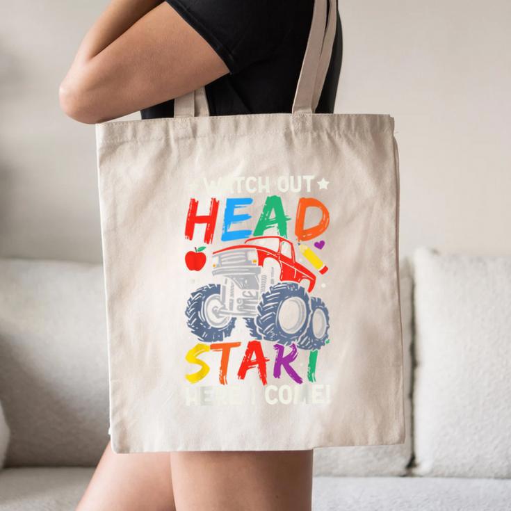 Watch Out HeadStart Here I Come Monster Truck Back To School Canvas Tote Bag Watch Out HeadStart Here I Come Monster Truck Back To School Canvas Tote Bag