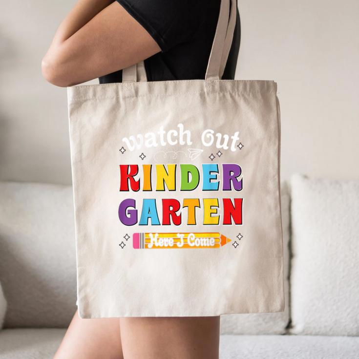 Watch Out Kindergarten Here I Come Back To School Canvas Tote Bag Watch Out Kindergarten Here I Come Back To School Canvas Tote Bag