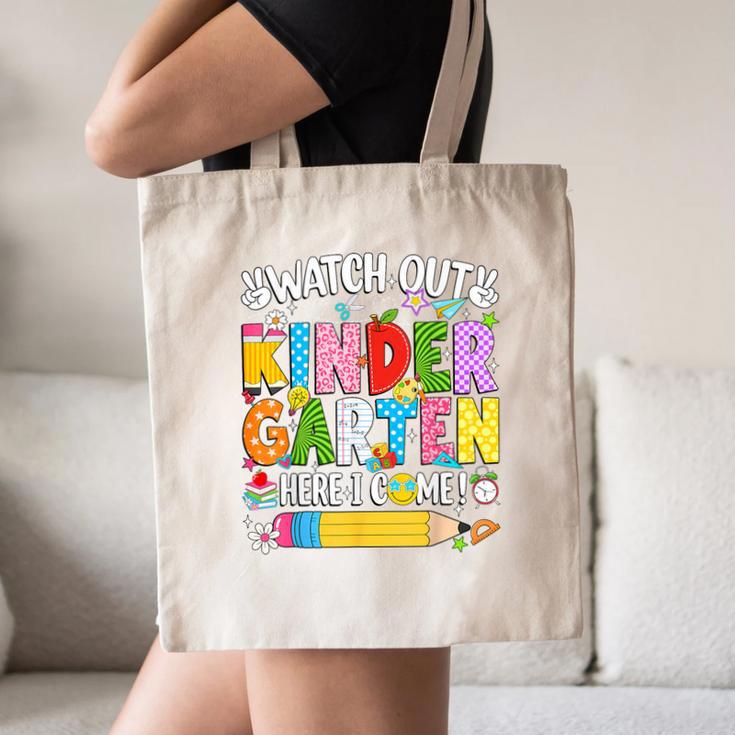 Watch Out Kindergarten Here I Come Back To School Girls Kids Canvas Tote Bag Watch Out Kindergarten Here I Come Back To School Girls Kids Canvas Tote Bag