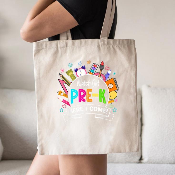 Watch Out Pre-Kindergarten Here I Come Back To School Pre-K Canvas Tote Bag Watch Out Pre-Kindergarten Here I Come Back To School Pre-K Canvas Tote Bag