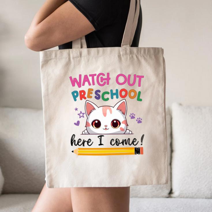 Watch Out Preschool Here I Come Girls Back To School Performance Canvas Tote Bag Watch Out Preschool Here I Come Girls Back To School Performance Canvas Tote Bag