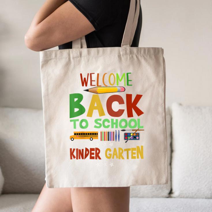 Welcome Back To School Kinder Garten First Day Of School Kid Canvas Tote Bag
