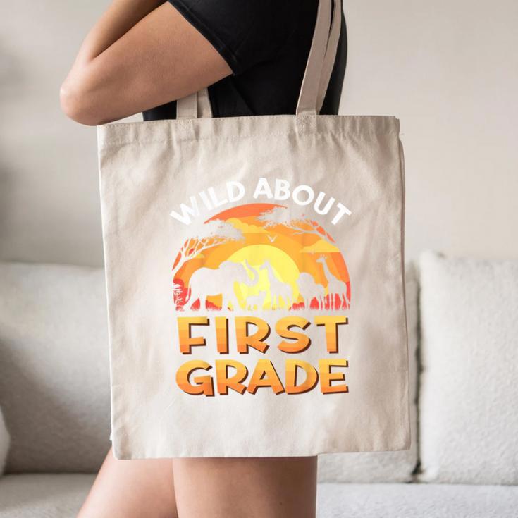 Wild About First Grade Zoo Animals Back To School Safari Canvas Tote Bag Wild About First Grade Zoo Animals Back To School Safari Canvas Tote Bag