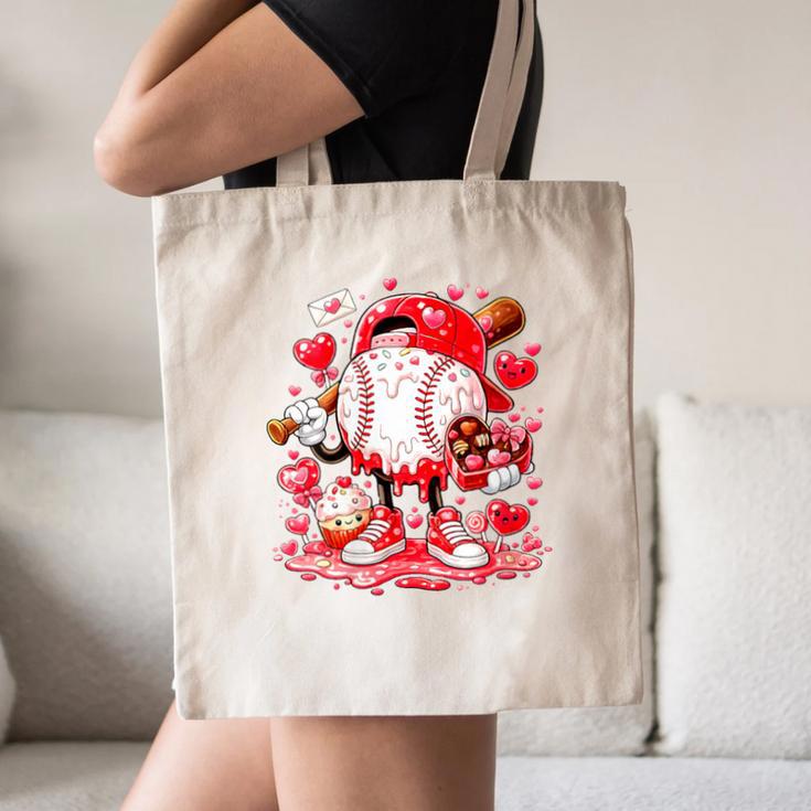 Women's Baseball Drip Ice Cream Boys Kids Youth Valentines Canvas Tote Bag
