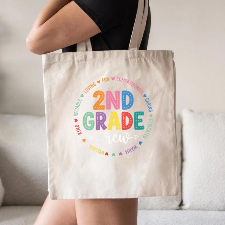 Women's Second 2ND Grade Crew Back To School Kids Students Tee Canvas Tote Bag