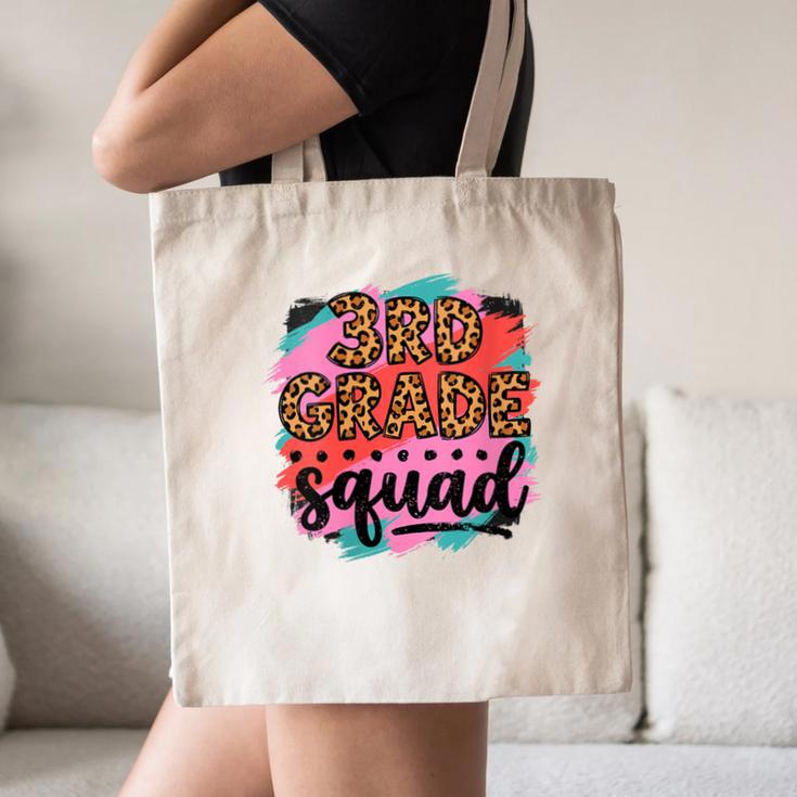 Women's Third 3rd Grade Squad Back To School Animal Print Girl Tee Canvas Tote Bag