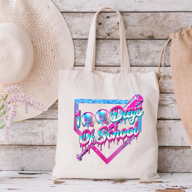 100 Days Of School Baseball 100th Day Ice Cream Boys Kids Canvas Tote Bag 100 Days Of School Baseball 100th Day Ice Cream Boys Kids Canvas Tote Bag