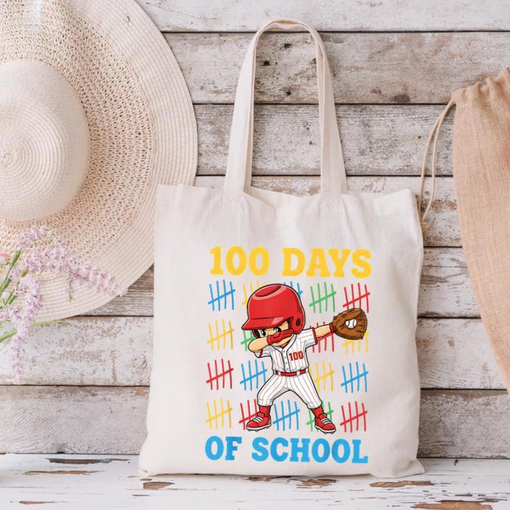 100 Days Of School Baseball Bat 100th Day Of School Boys Canvas Tote Bag