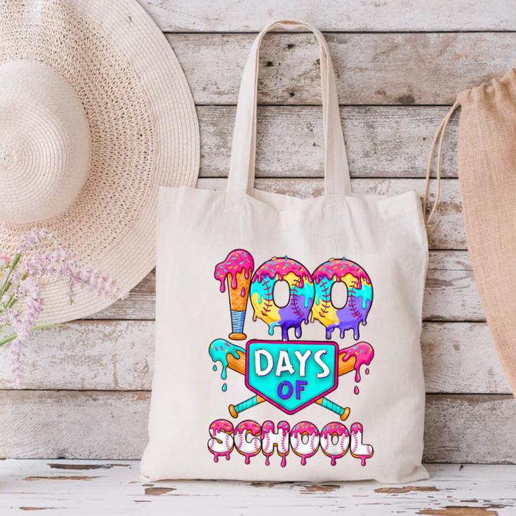 100 Days Of School Baseball Boys Kids Canvas Tote Bag