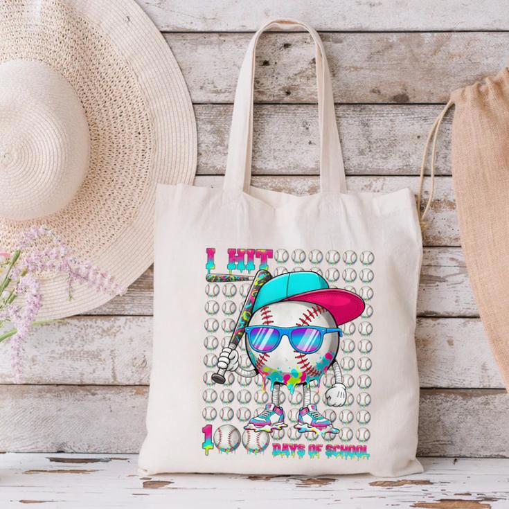 100 Days Of School Baseball Drip Ice Cream Boys Kids Canvas Tote Bag