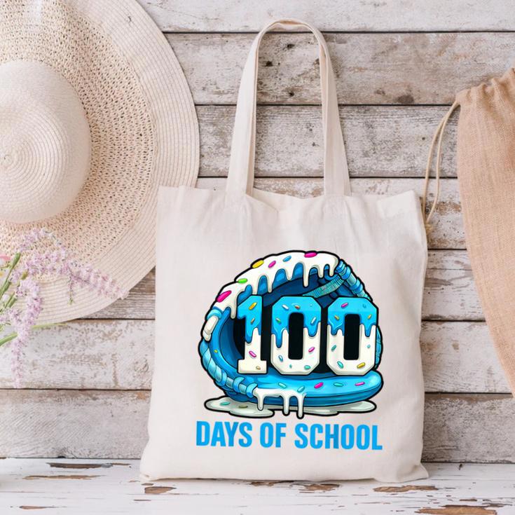 100 Days Of School Baseball Drip Ice Cream Kid Boy 100th Day Canvas Tote Bag