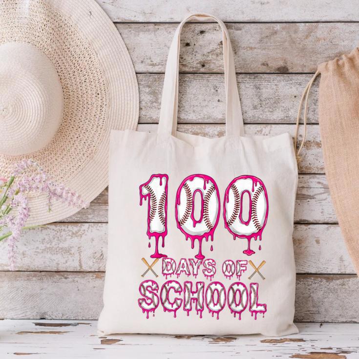 100 Days Of School Baseball Ice Cream Drip 100th Day Boys Canvas Tote Bag 100 Days Of School Baseball Ice Cream Drip 100th Day Boys Canvas Tote Bag