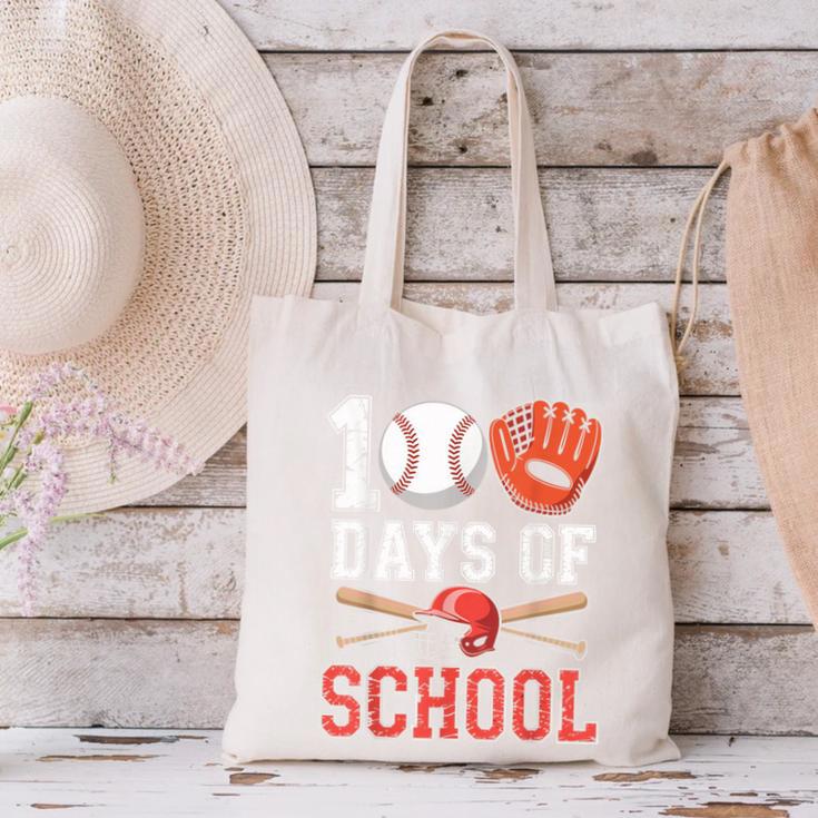 100 Days Of School Baseball Player Teacher Student Canvas Tote Bag